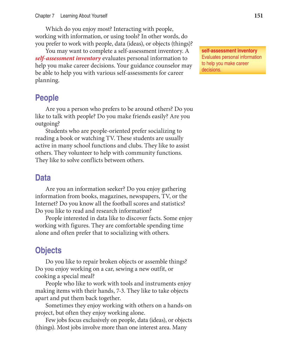 Discovering Careers, 7th Edition page 151