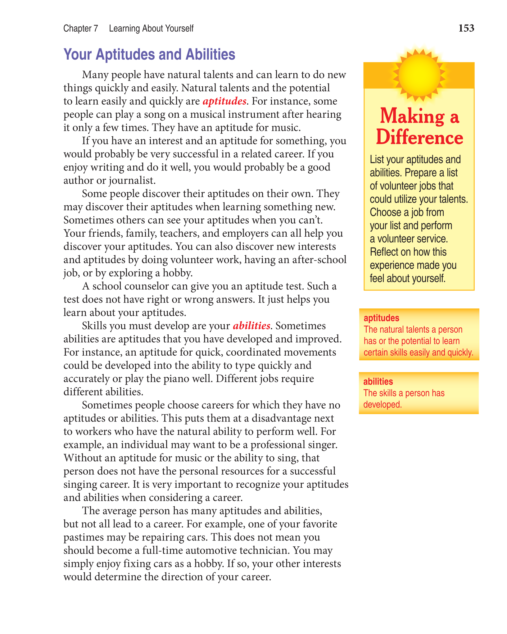 Discovering Careers, 7th Edition page 153