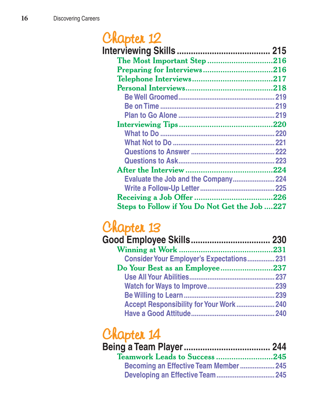 Discovering Careers, 7th Edition page 16