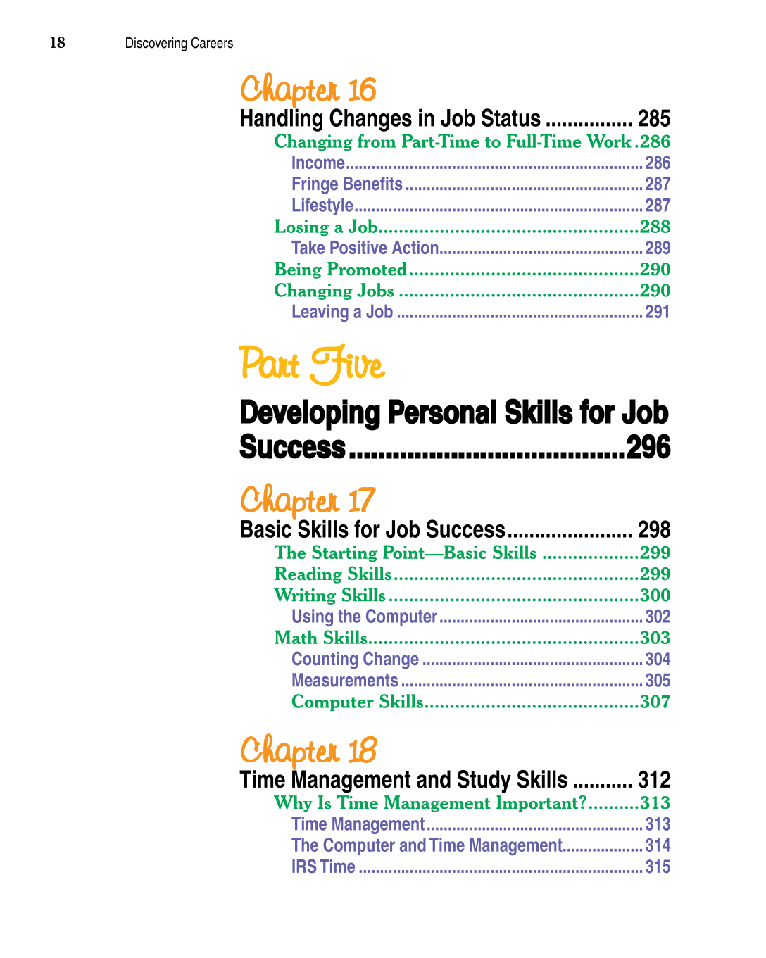 Discovering Careers, 7th Edition page 18
