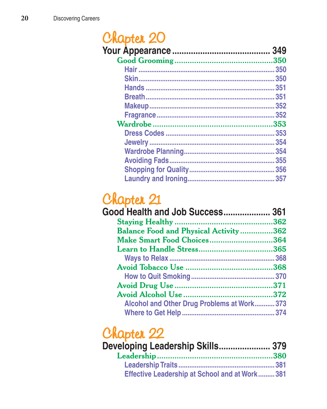 Discovering Careers, 7th Edition page 20