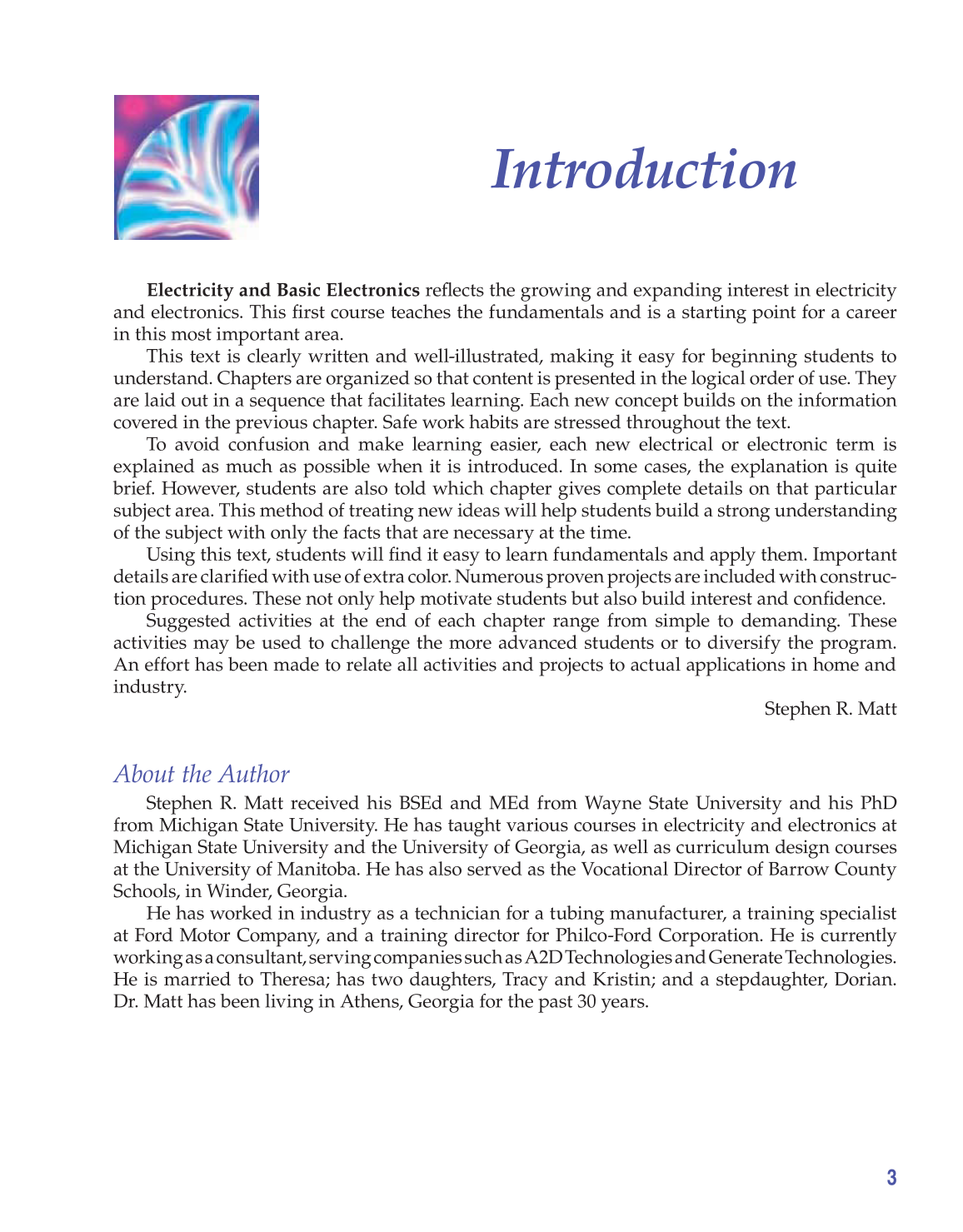 Electricity and Basic Electronics, 7th Edition page 3