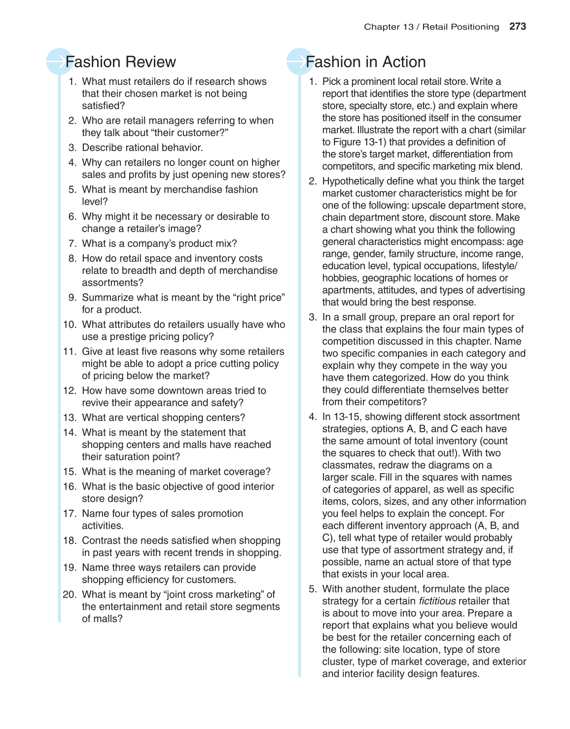 Fashion Marketing &amp; Merchandising, 3rd Edition page 273