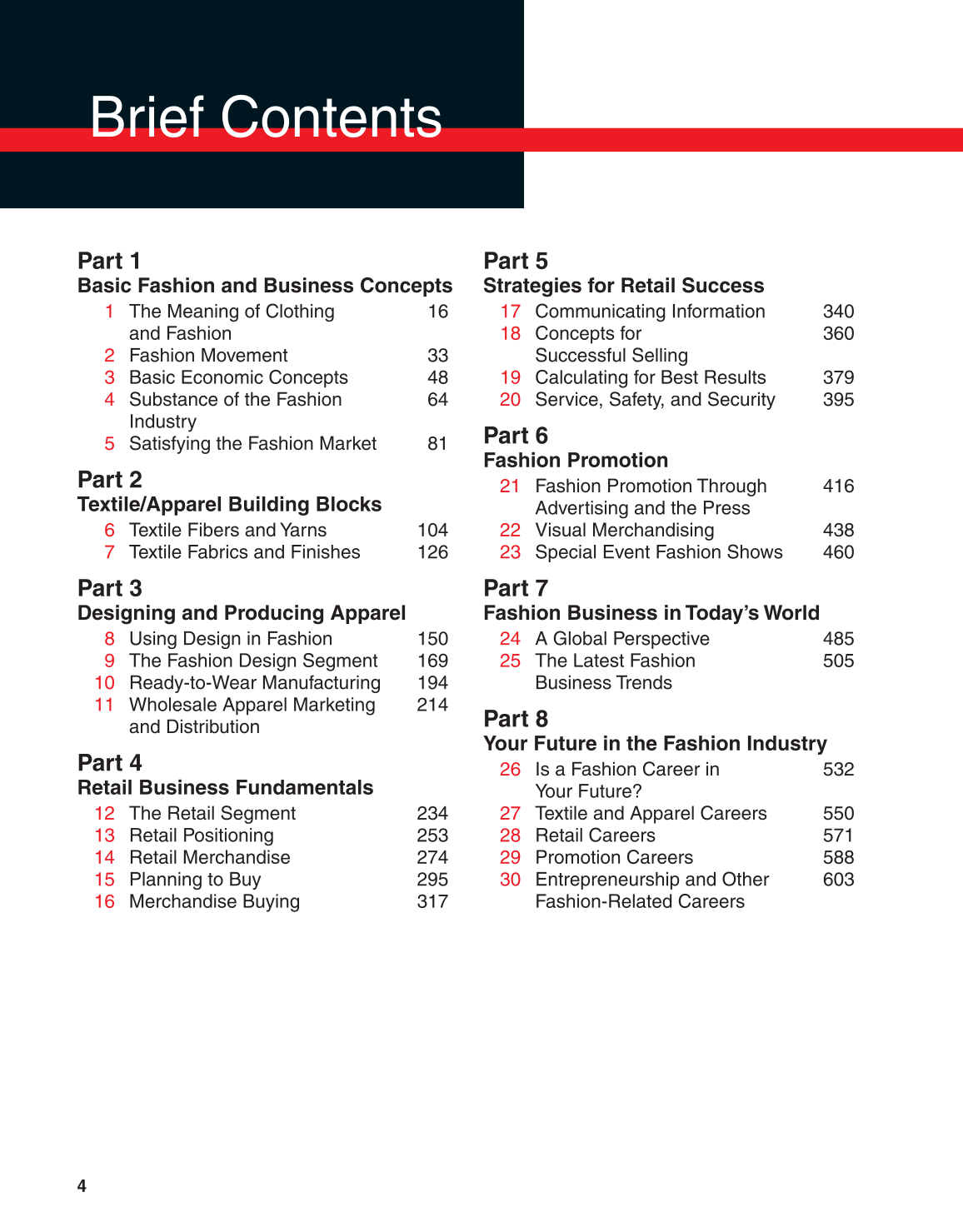 Fashion Marketing &amp; Merchandising, 3rd Edition page 4