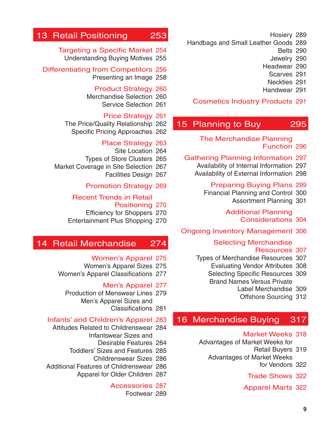 Fashion Marketing &amp; Merchandising, 3rd Edition page 9