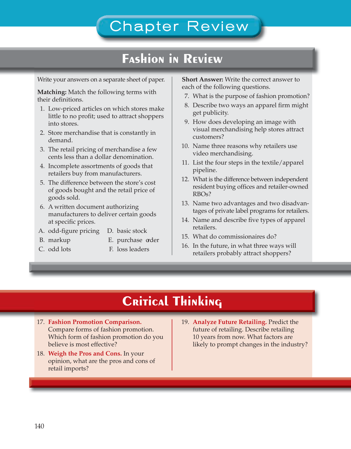 Fashion!, 6th Edition page 140