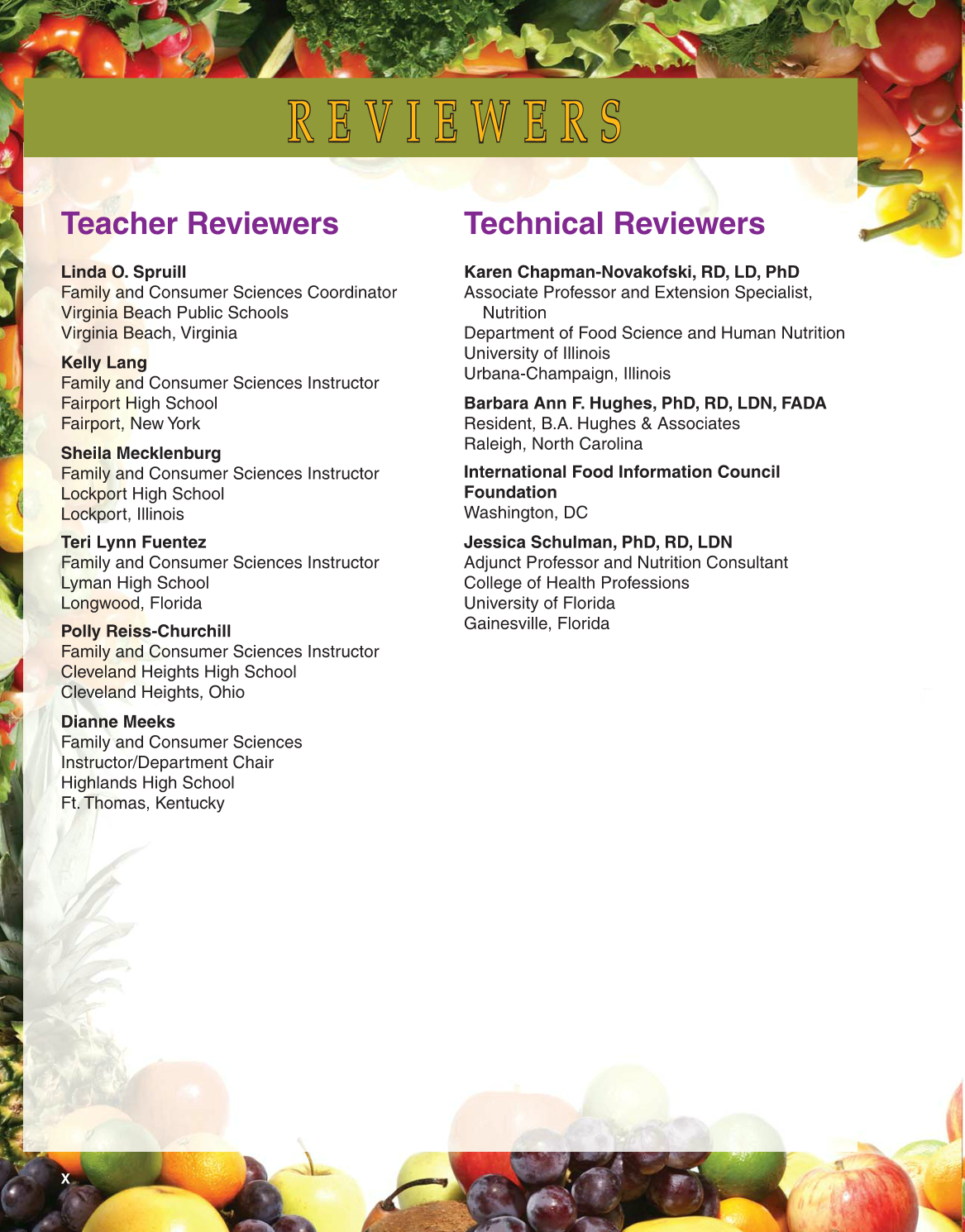 Guide to Good Food, 12th Edition page X