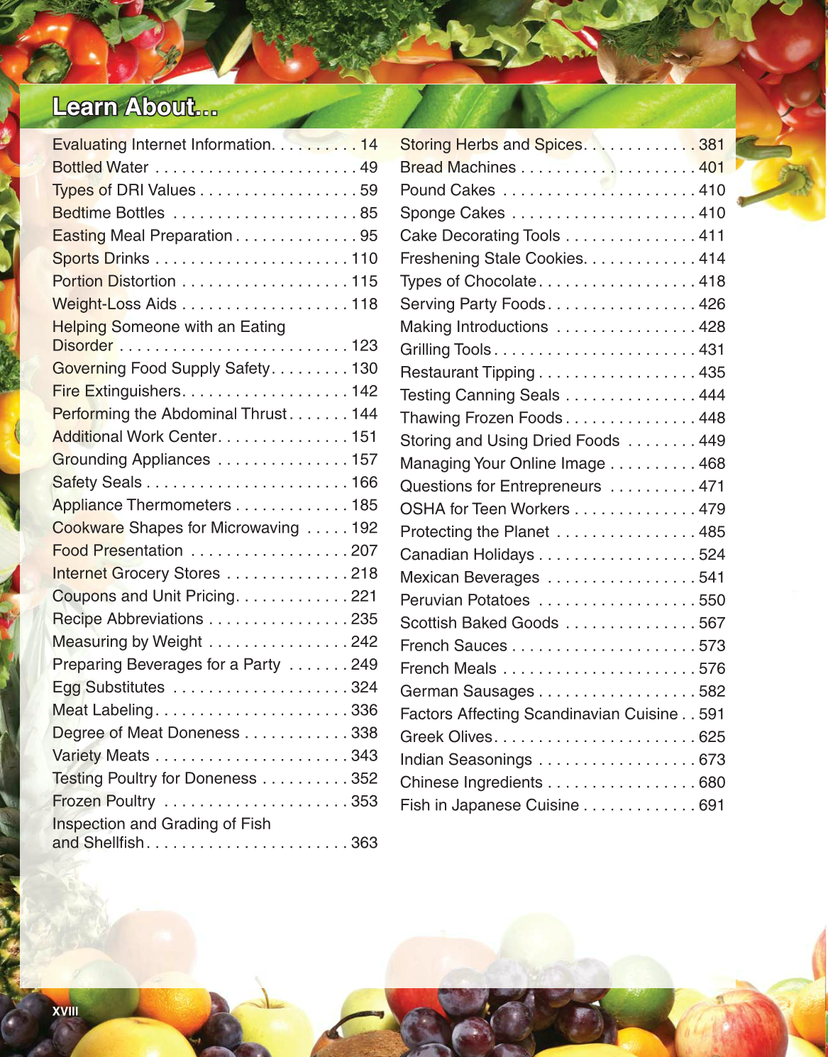 Guide to Good Food, 12th Edition page XVIII