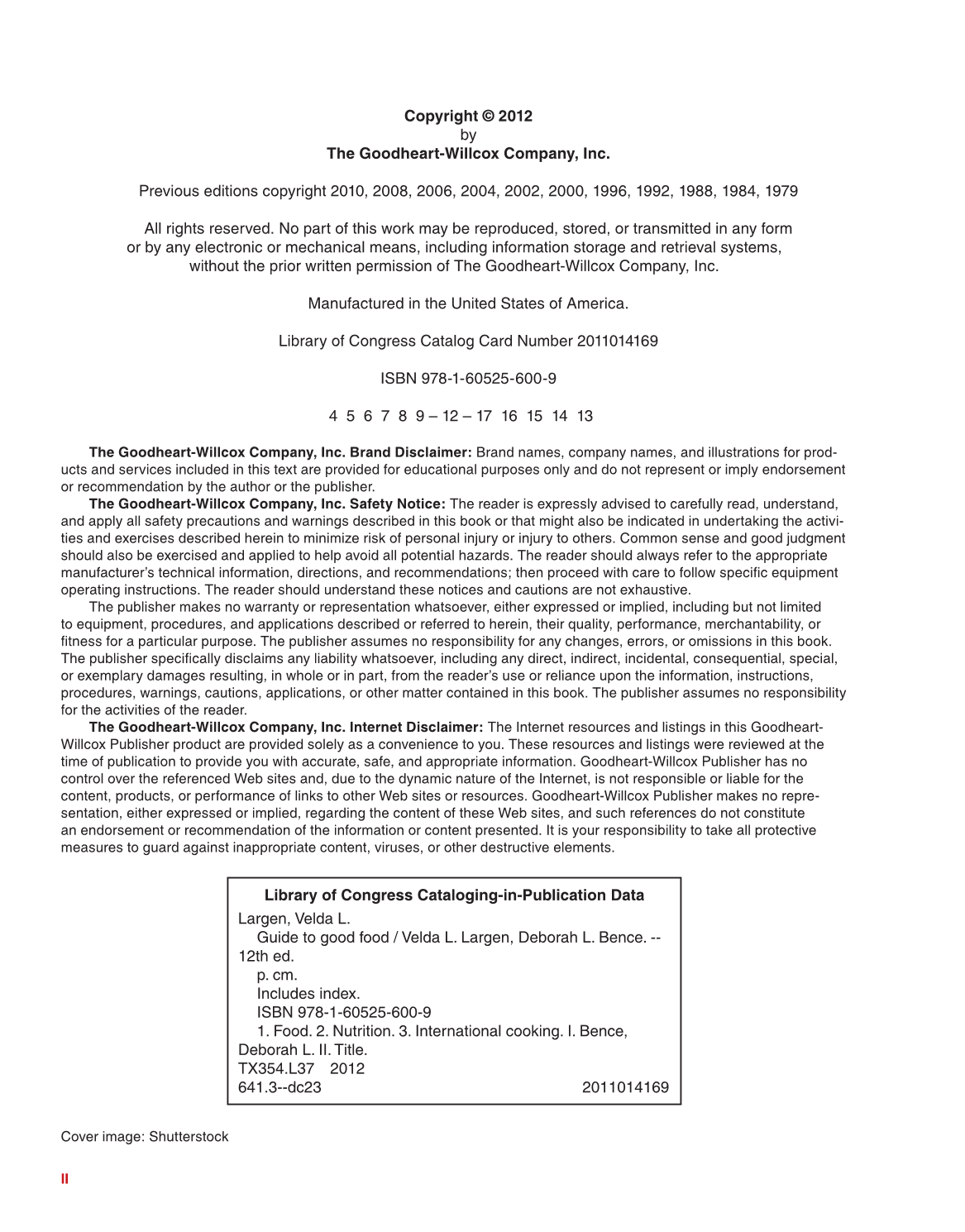 Guide to Good Food, 12th Edition page II