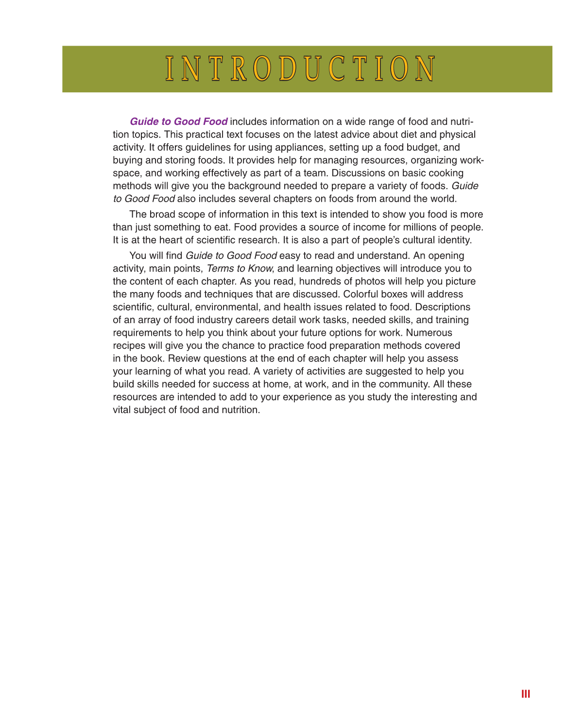 Guide to Good Food, 12th Edition page III