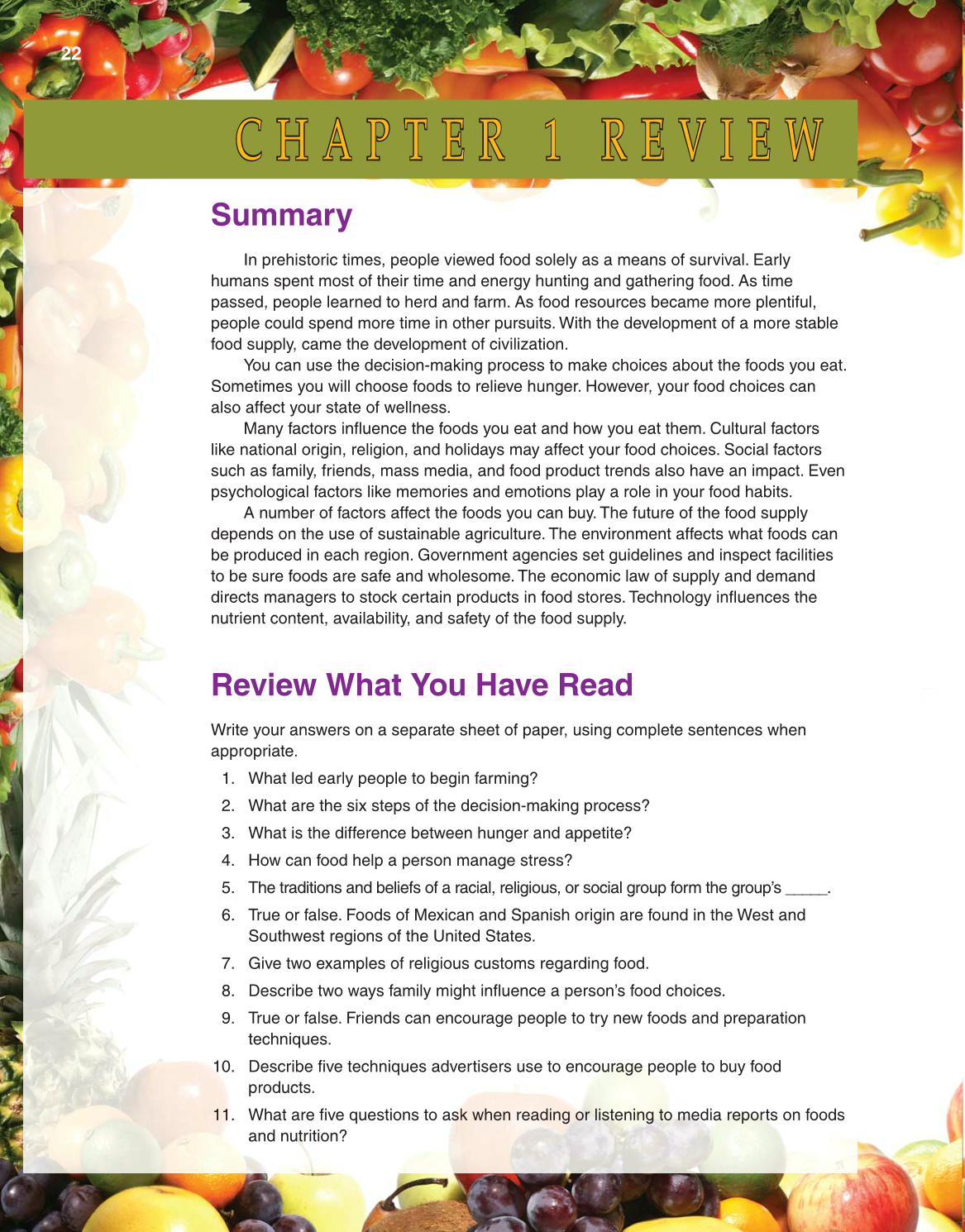 Guide to Good Food, 12th Edition page 22