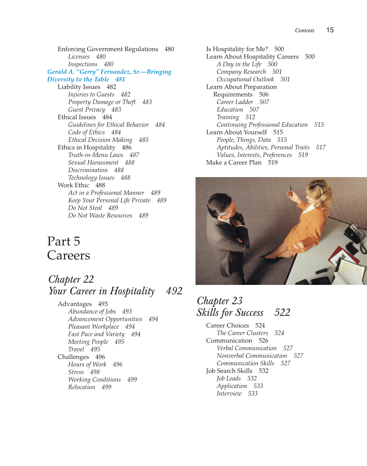 Hospitality Services: Food &amp; Lodging, 2nd Edition page 15