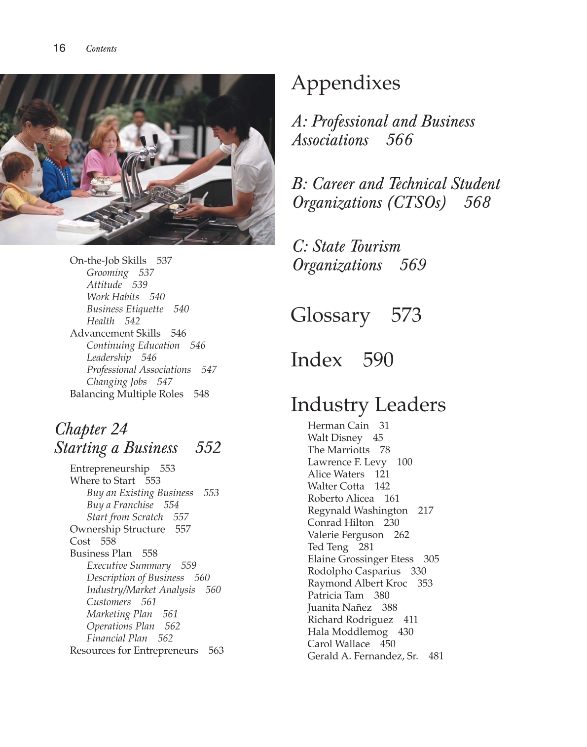 Hospitality Services: Food &amp; Lodging, 2nd Edition page 16