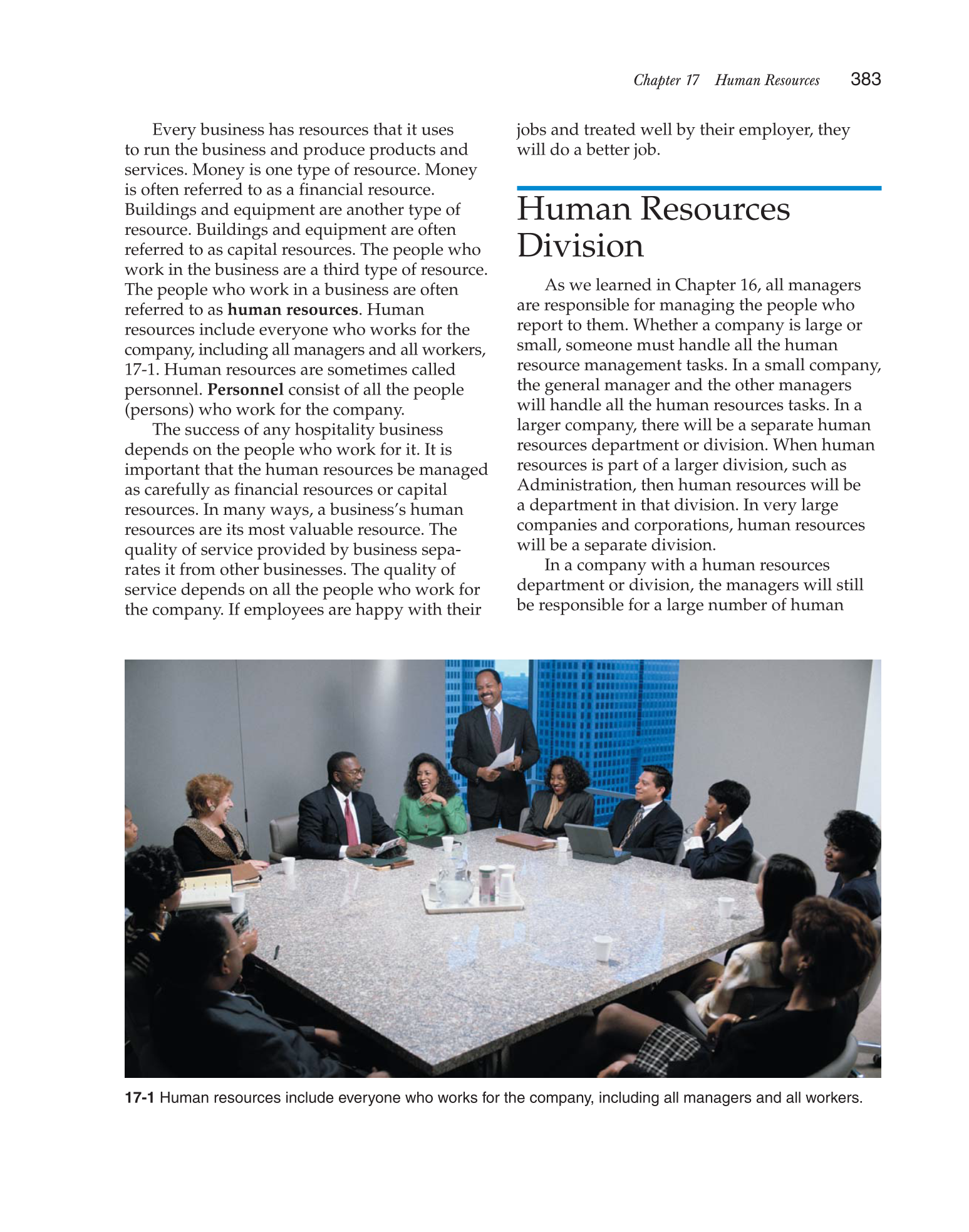 Hospitality Services: Food &amp; Lodging, 2nd Edition page 383