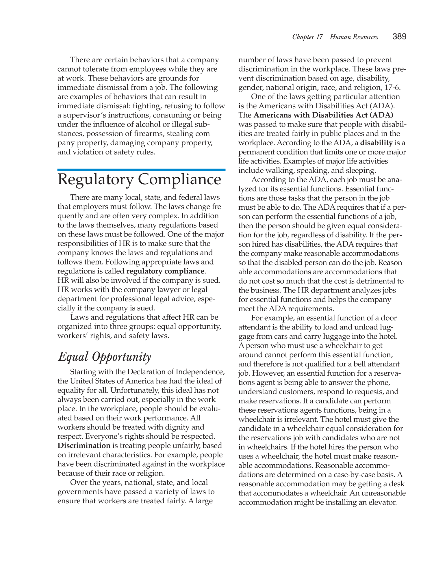 Hospitality Services: Food &amp; Lodging, 2nd Edition page 389