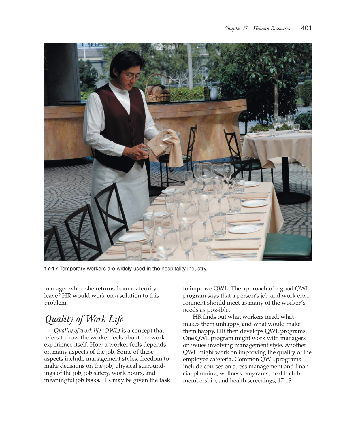 Hospitality Services: Food &amp; Lodging, 2nd Edition page 401