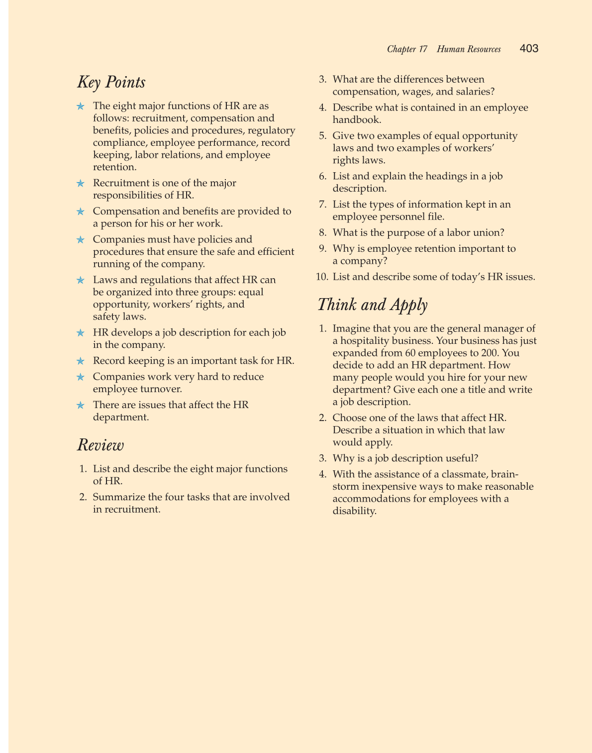Hospitality Services: Food &amp; Lodging, 2nd Edition page 403