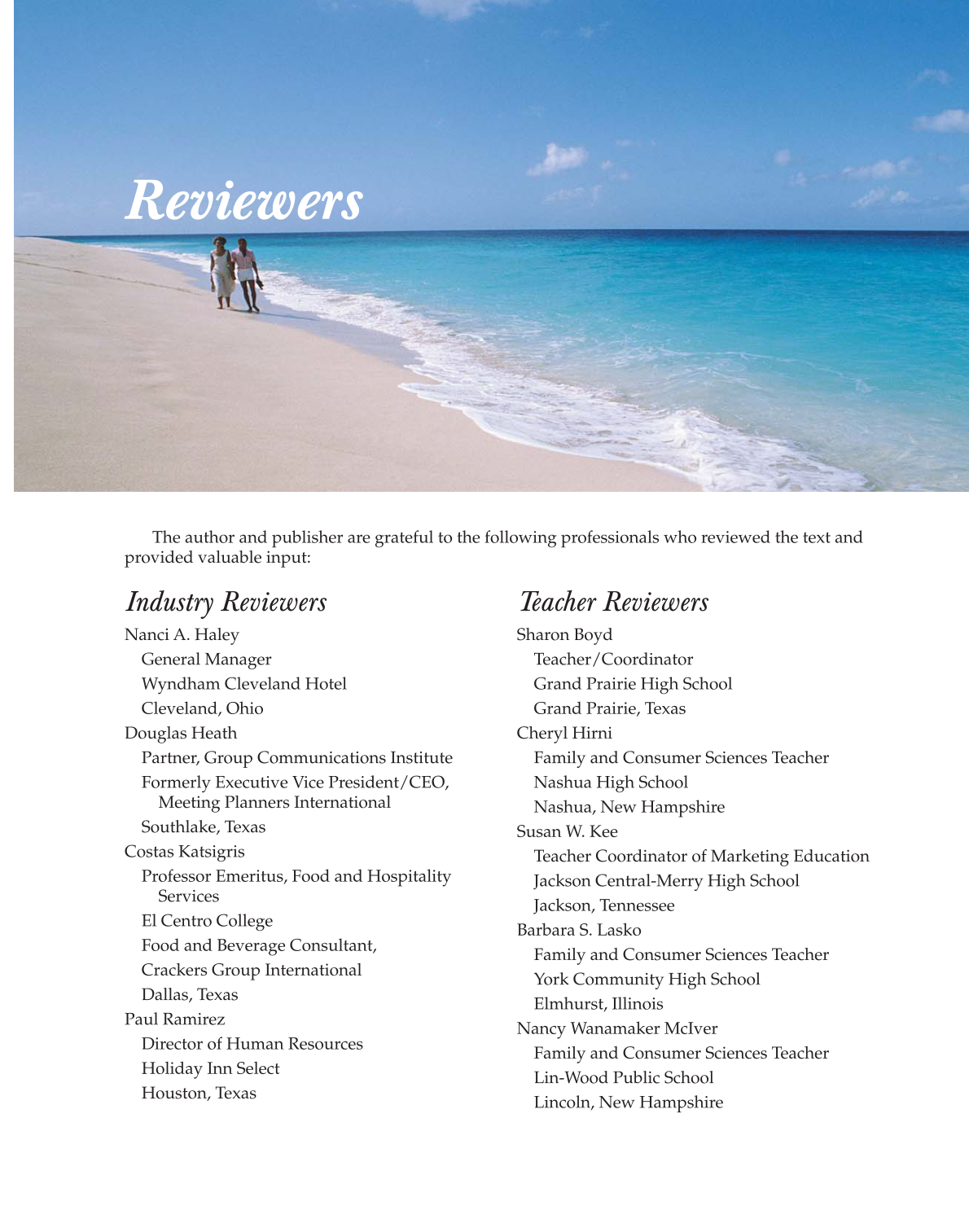 Hospitality Services: Food &amp; Lodging, 2nd Edition page 5