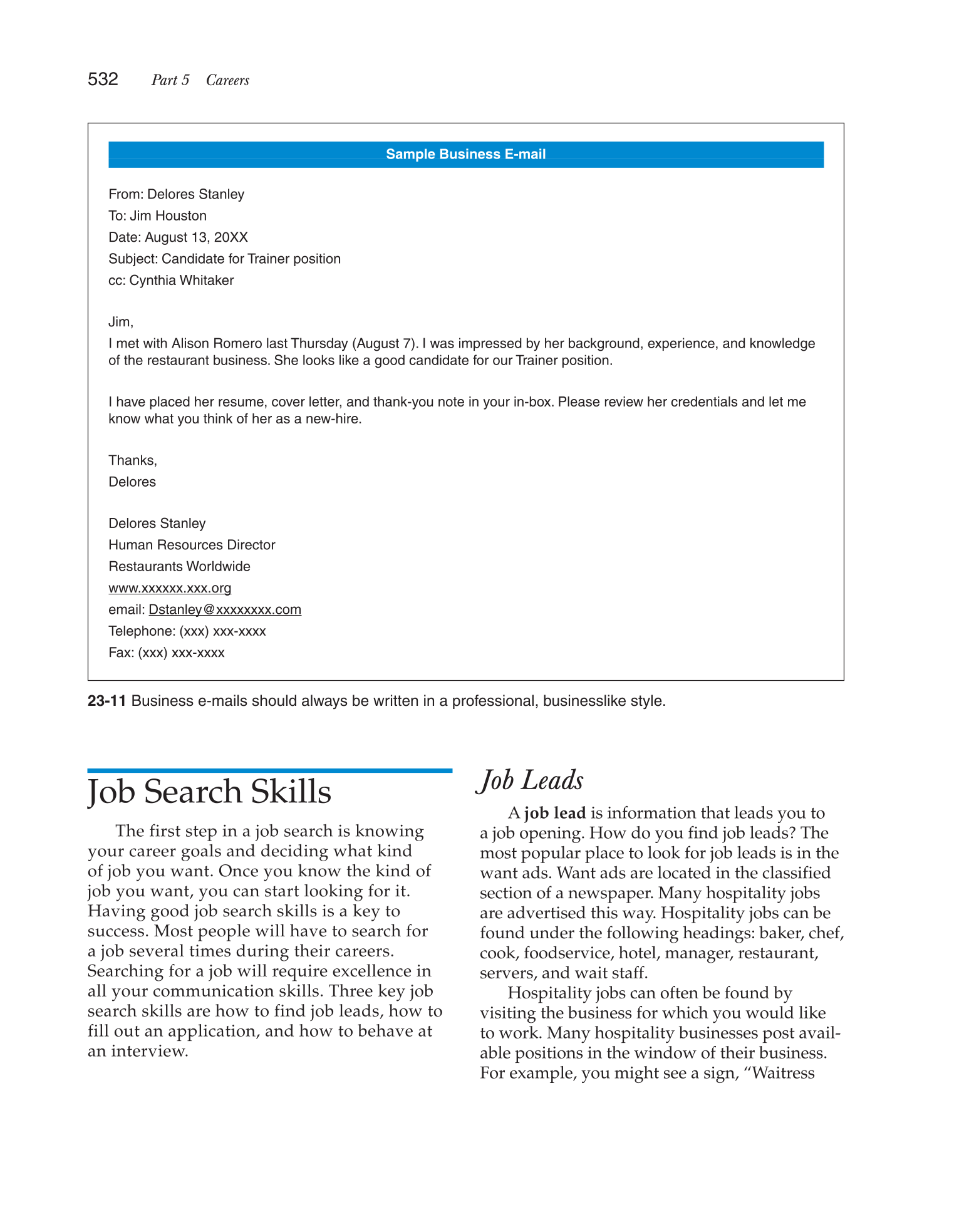 Hospitality Services: Food &amp; Lodging, 2nd Edition page 532
