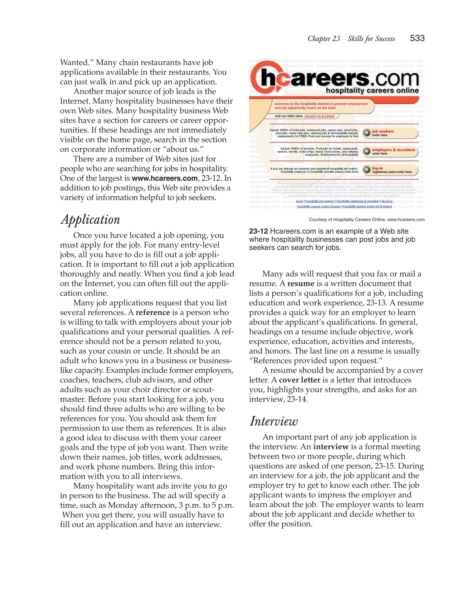 Hospitality Services: Food &amp; Lodging, 2nd Edition page 533