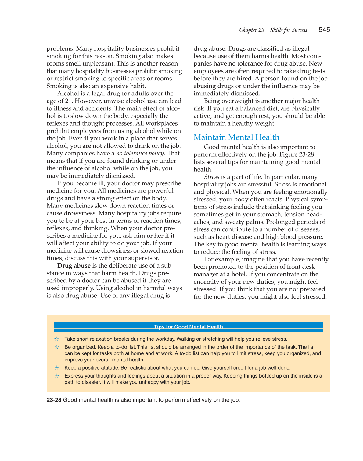 Hospitality Services: Food &amp; Lodging, 2nd Edition page 545