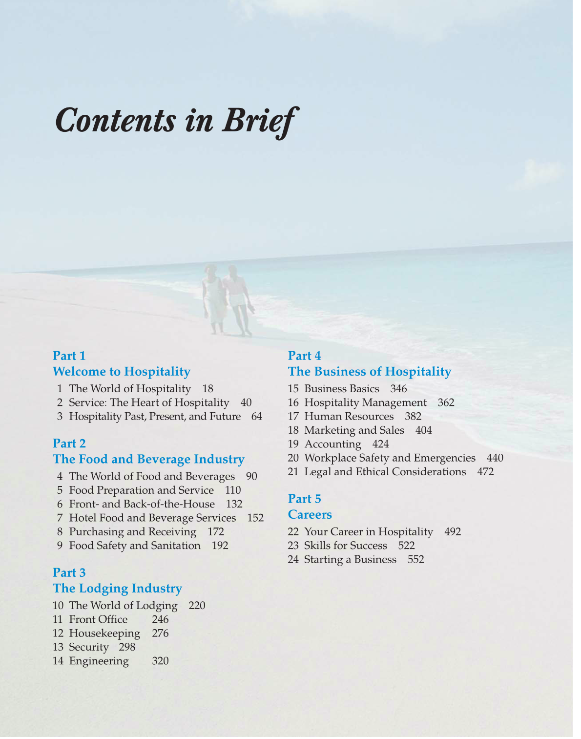 Hospitality Services: Food &amp; Lodging, 2nd Edition page 6