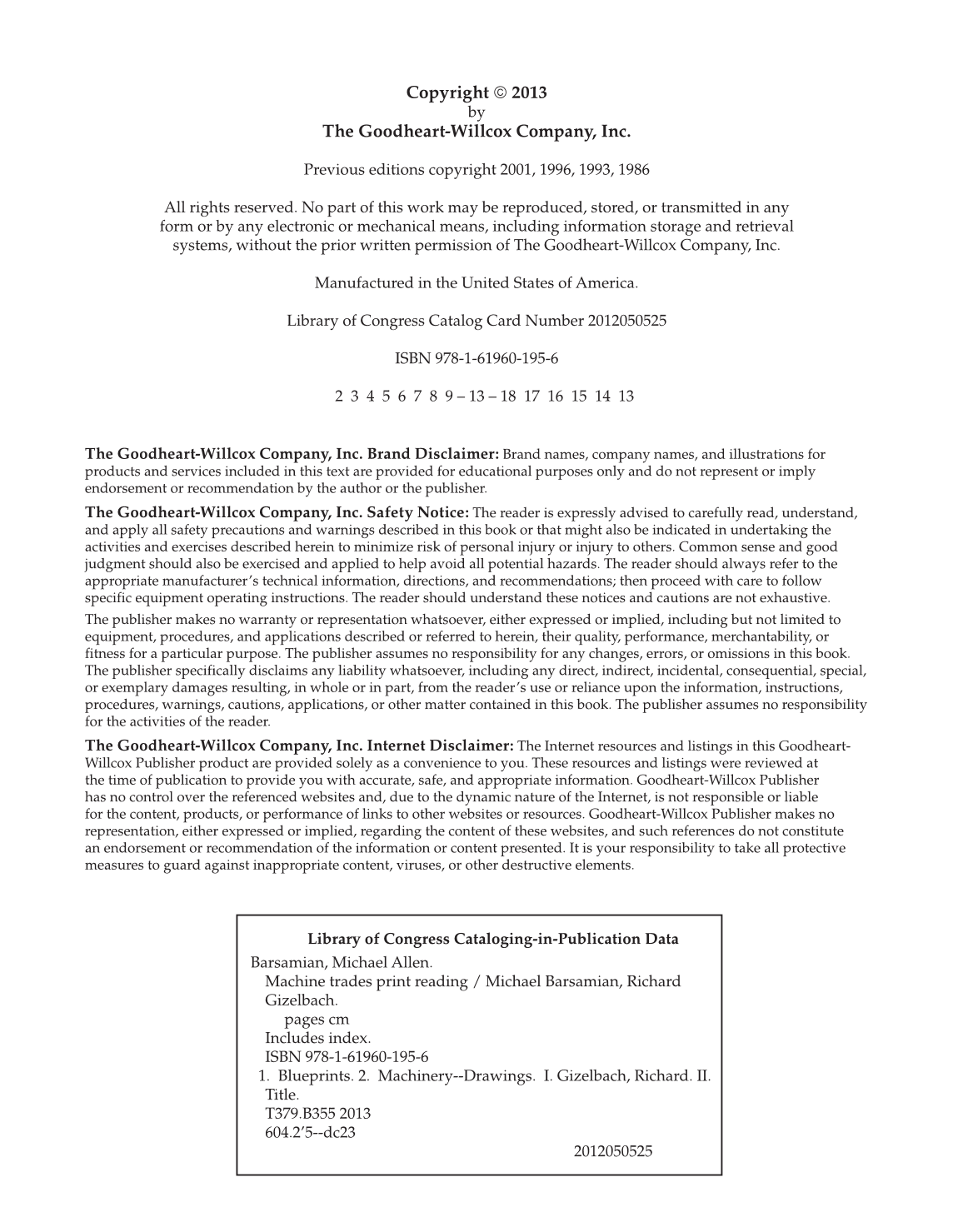 Machine Trades Print Reading, 5th Edition page 2