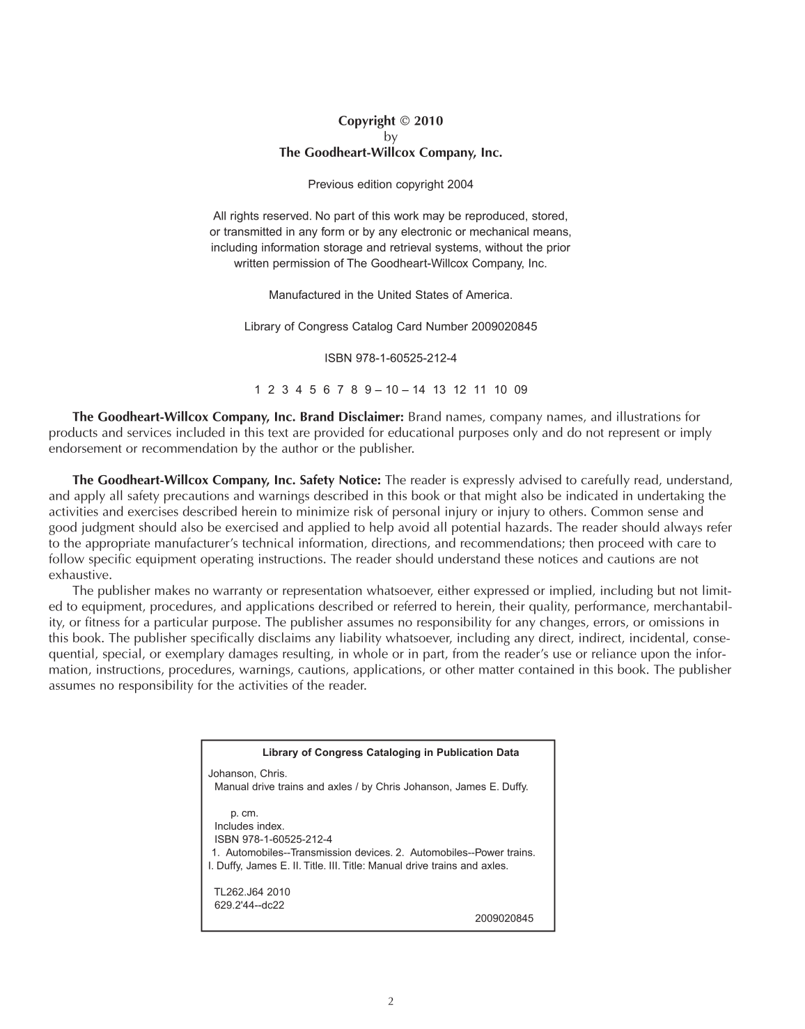 Manual Drive Trains and Axles, A3, 2nd Edition page 2
