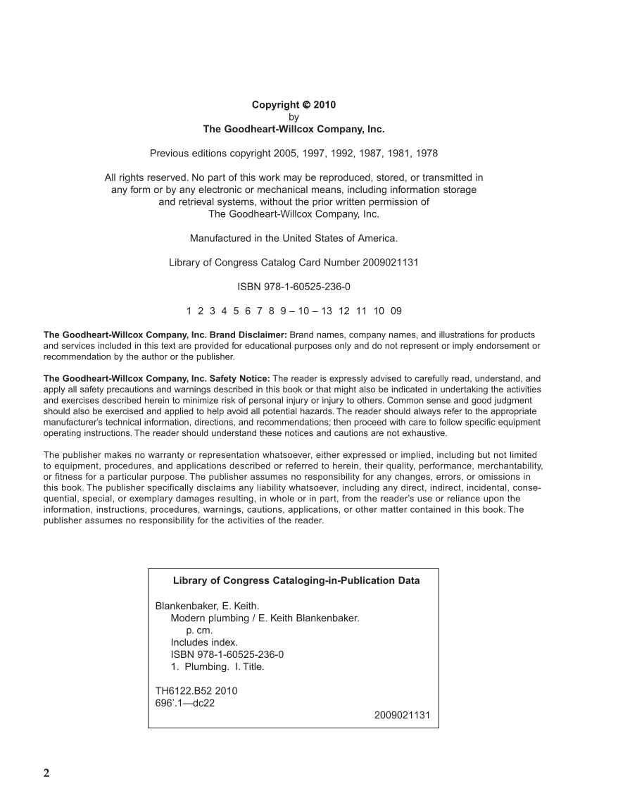 Modern Plumbing, 7th Edition page 2