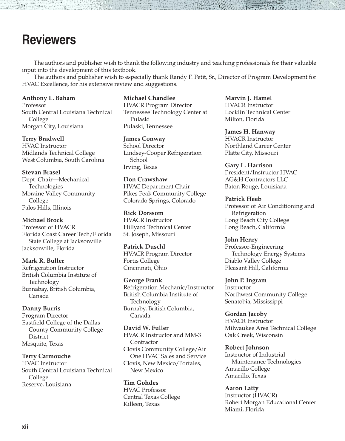 Modern Refrigeration and Air Conditioning, 19th Edition page xii