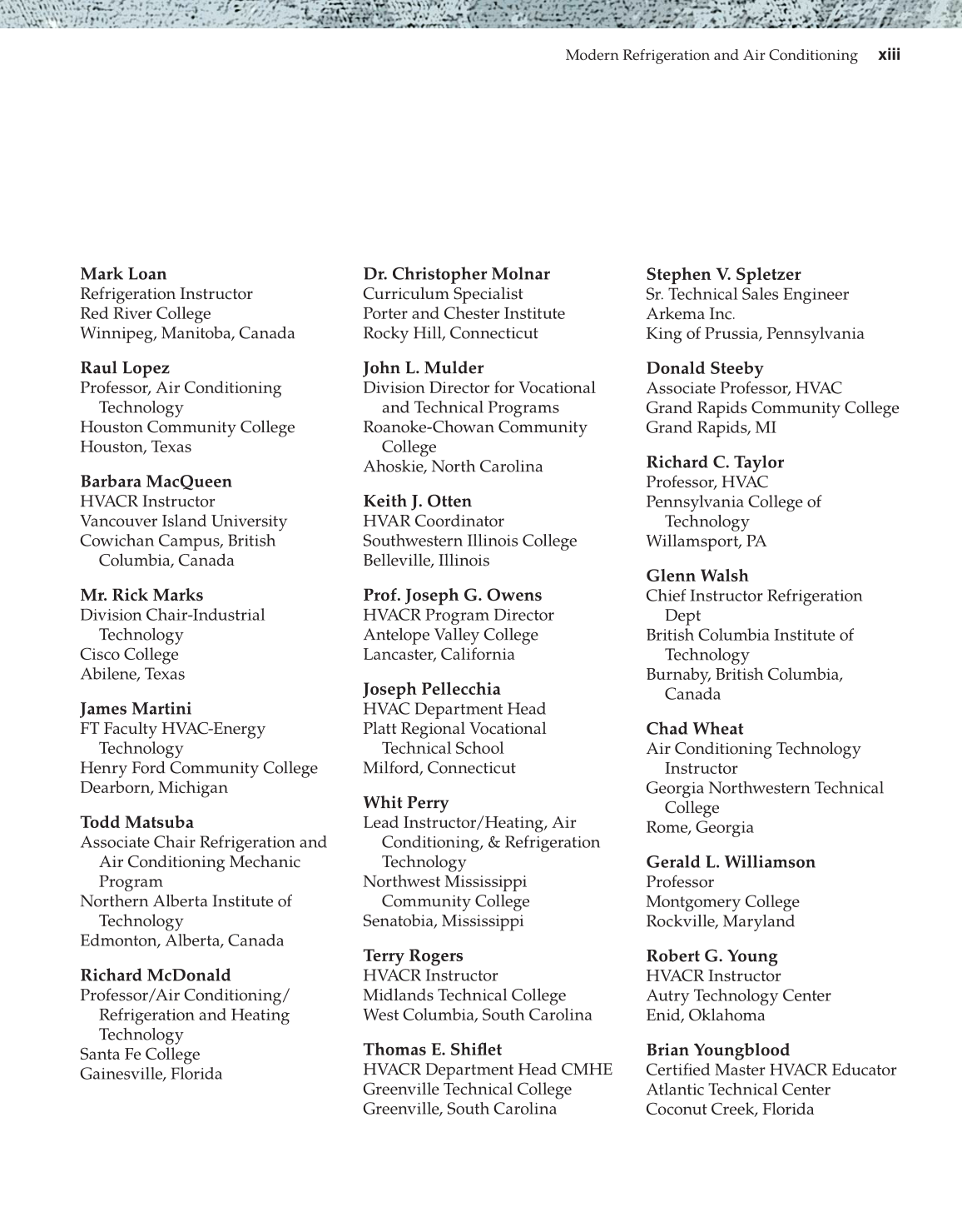 Modern Refrigeration and Air Conditioning, 19th Edition page xiii