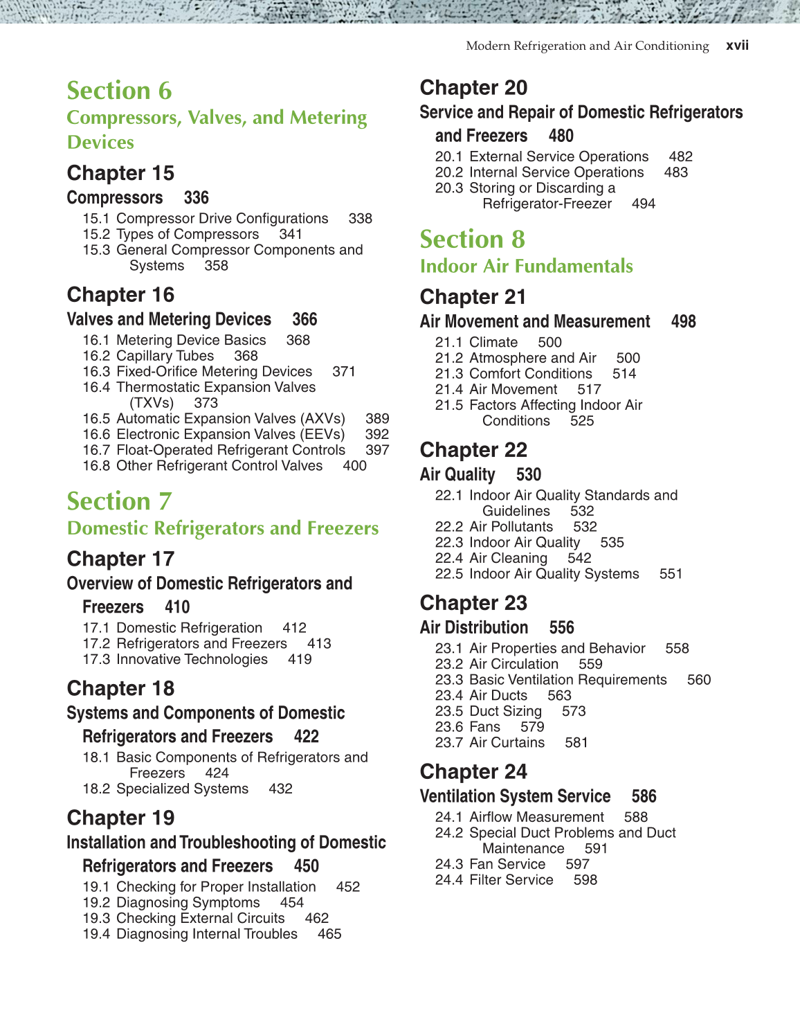 Modern Refrigeration and Air Conditioning, 19th Edition page xvii