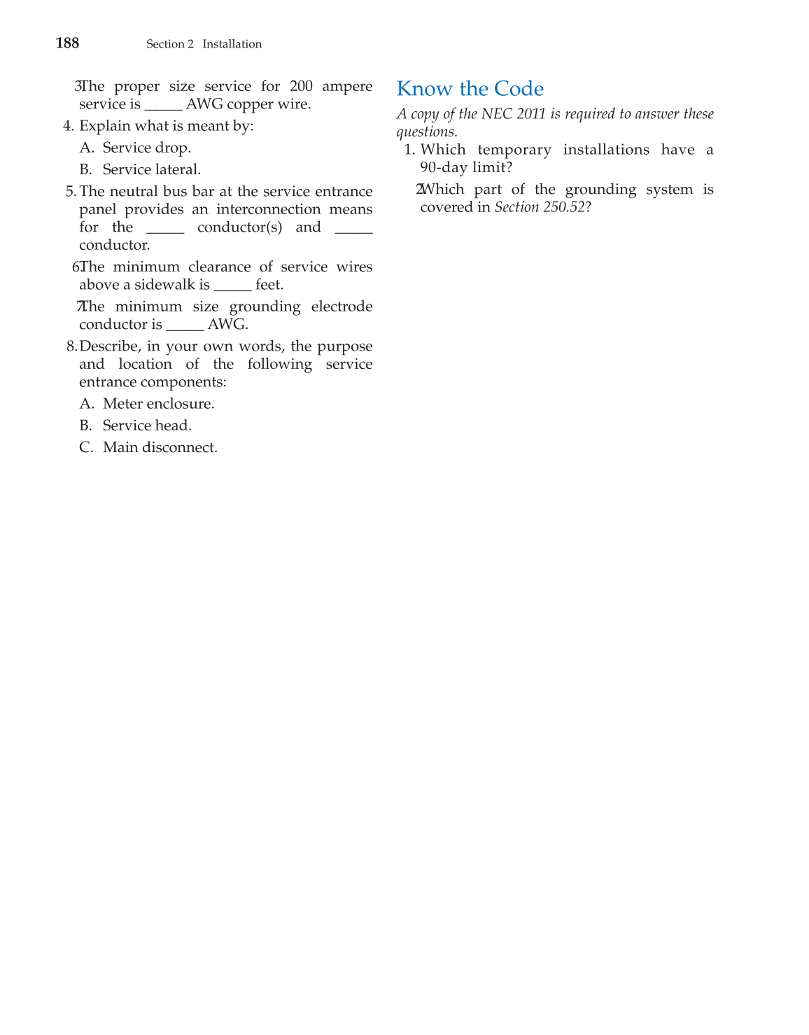 Modern Residential Wiring, 9th Edition page 188