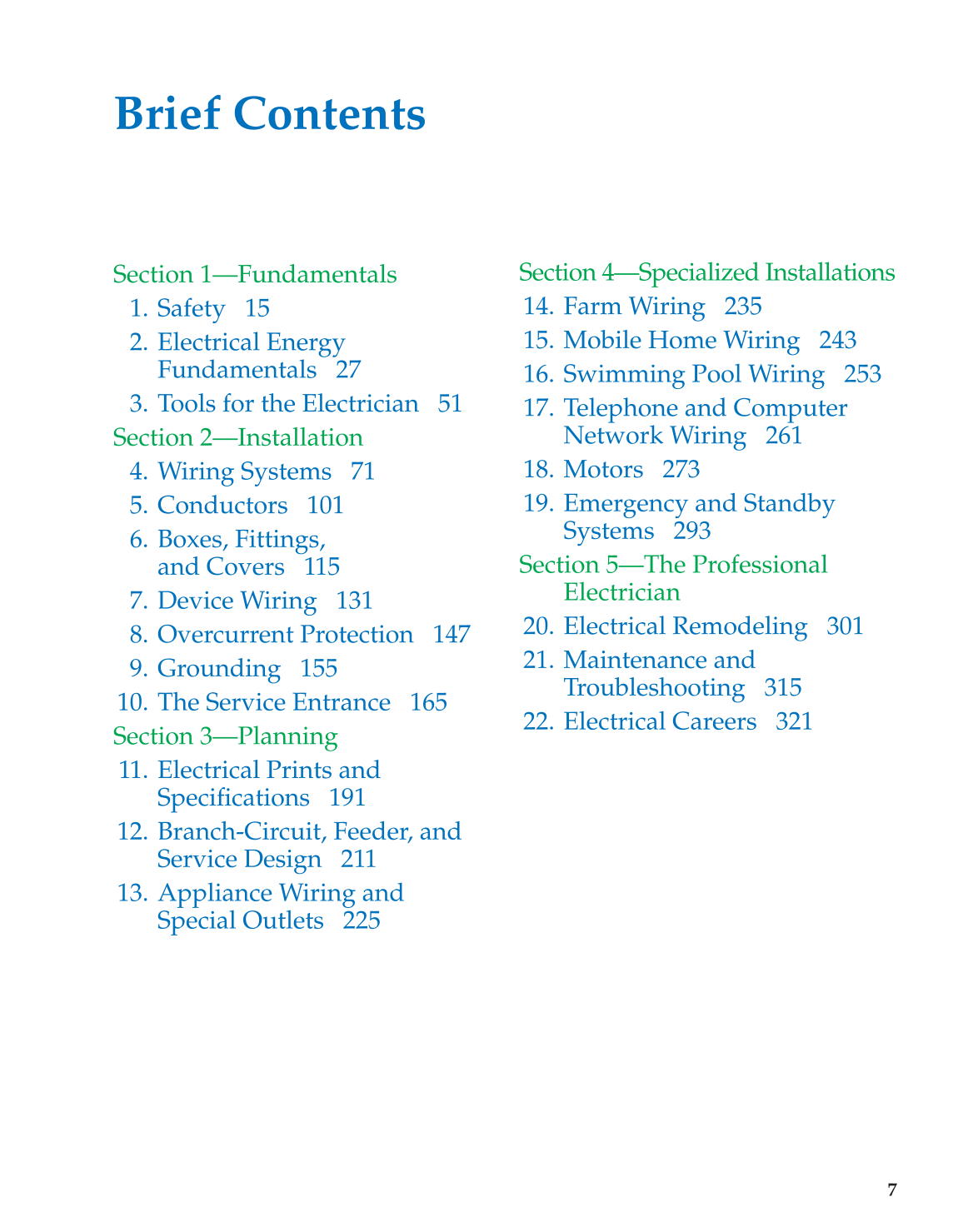 Modern Residential Wiring, 9th Edition page 7