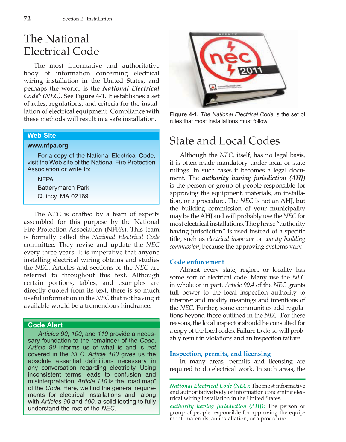 Modern Residential Wiring, 9th Edition page 72