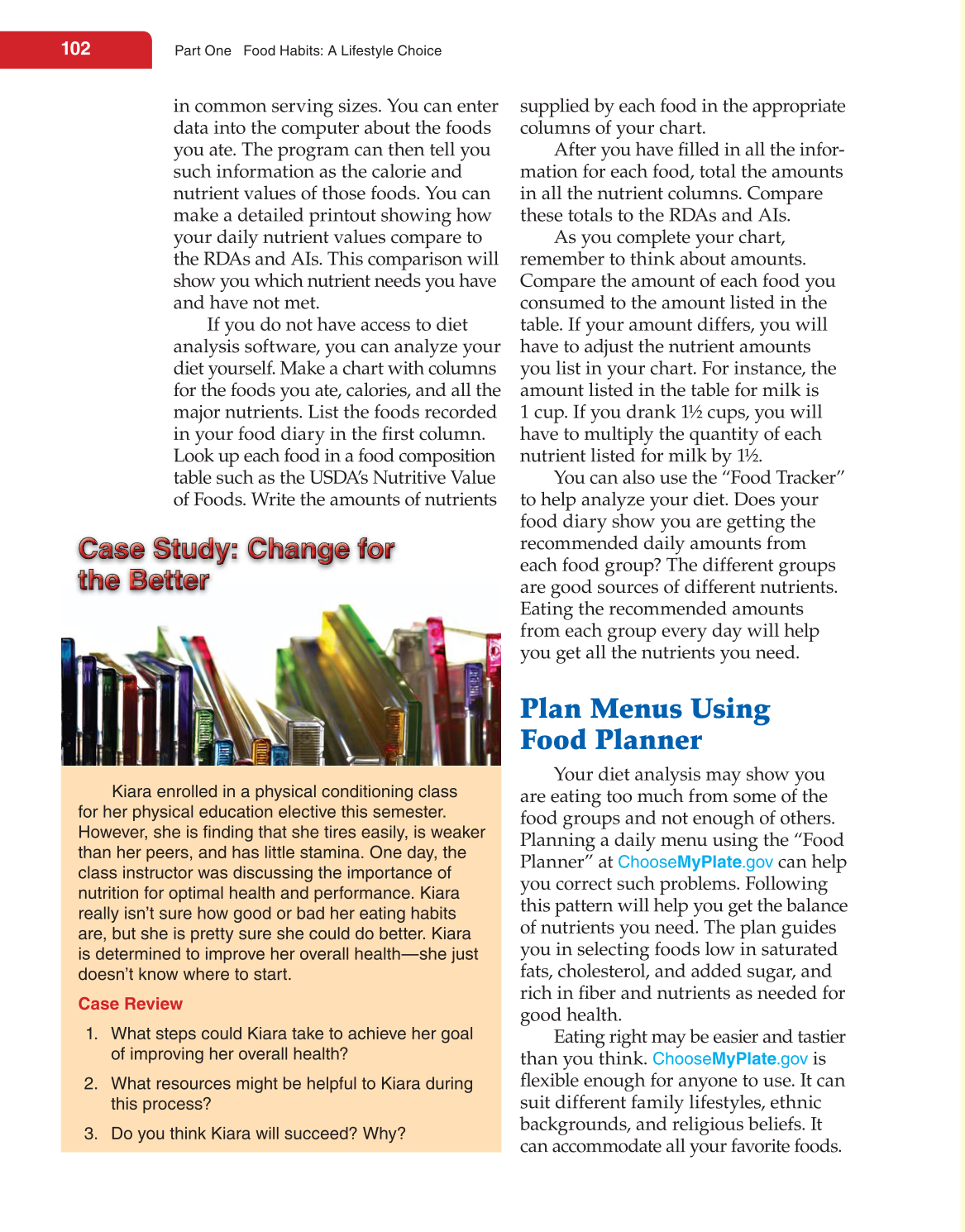 Nutrition &amp; Wellness for Life, 4th Edition page 102