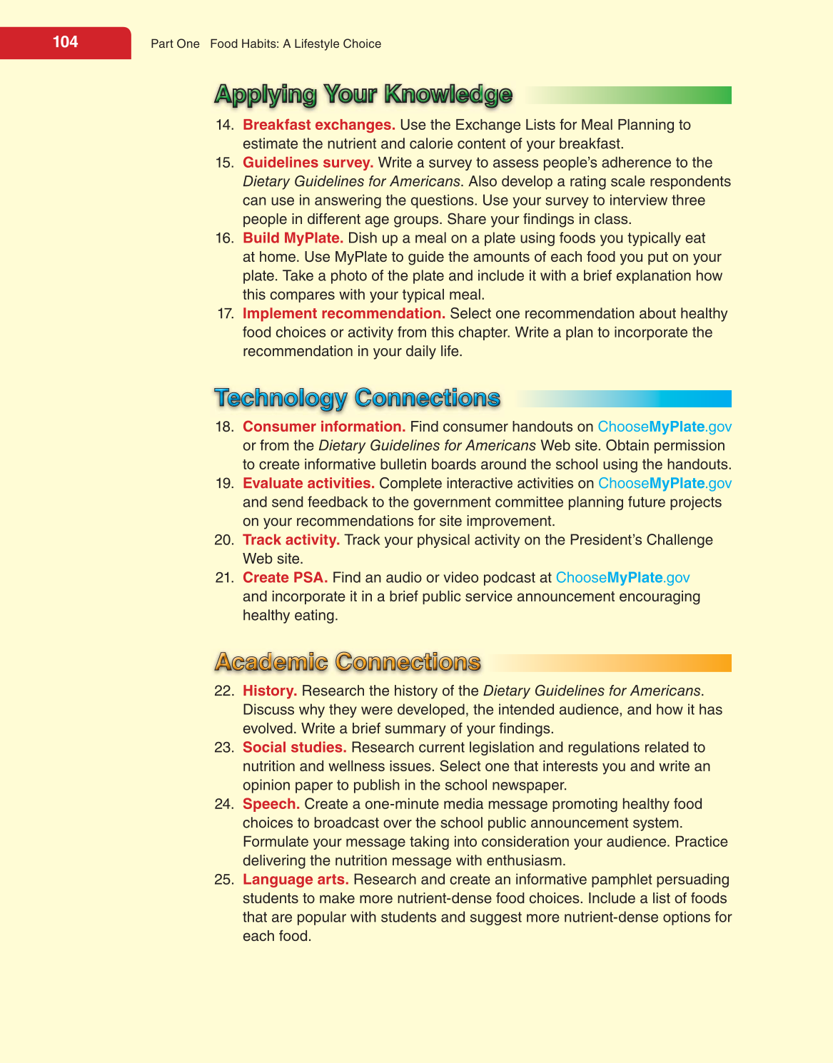Nutrition &amp; Wellness for Life, 4th Edition page 104