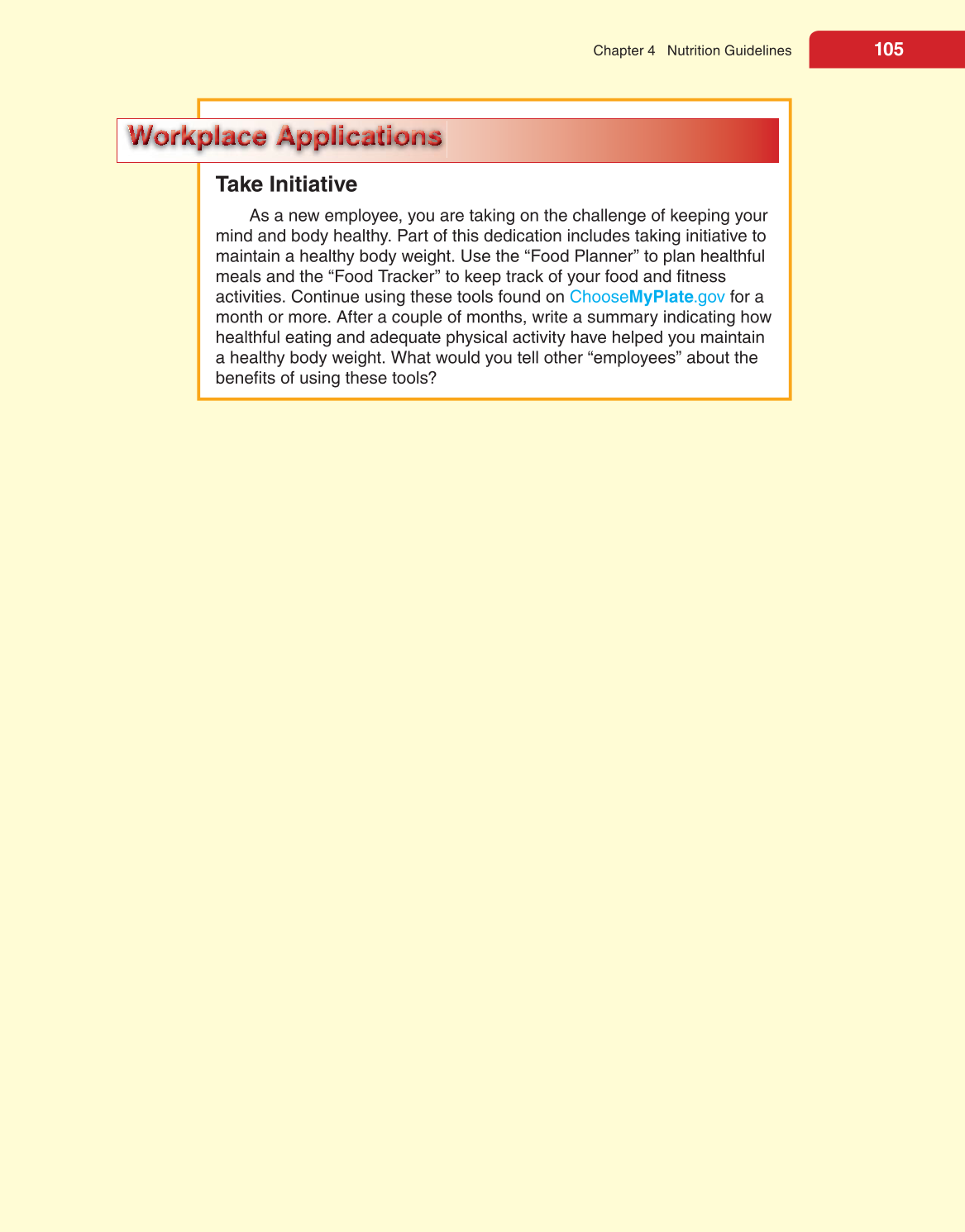 Nutrition &amp; Wellness for Life, 4th Edition page 105