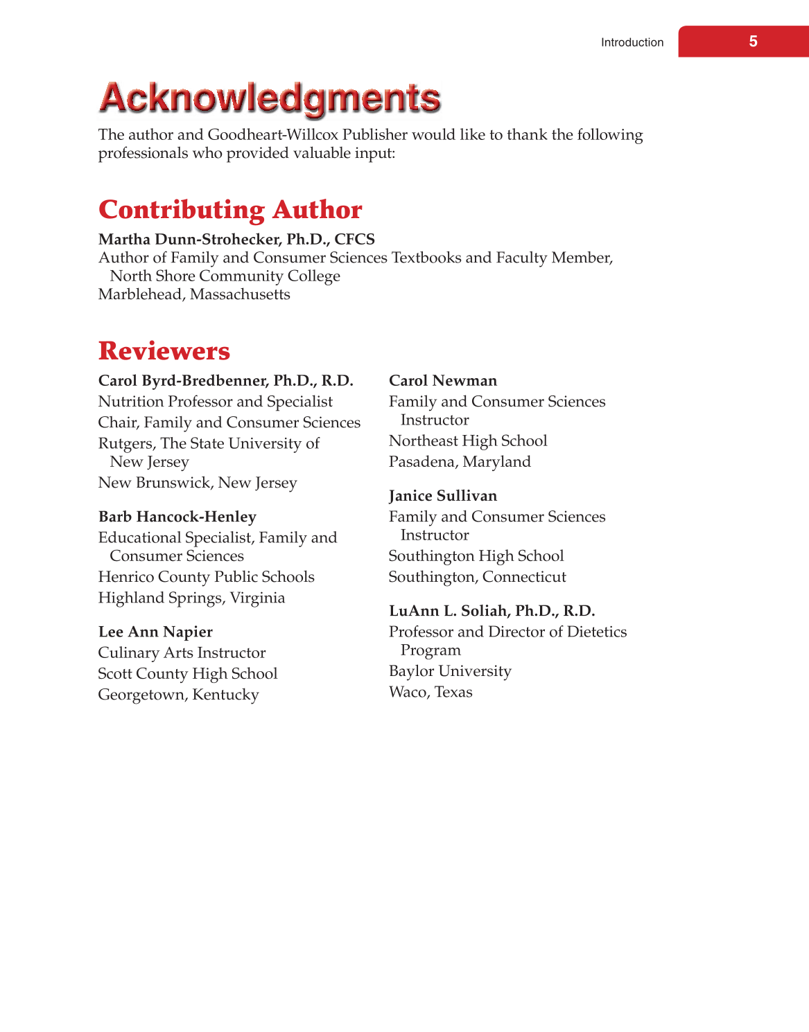 Nutrition &amp; Wellness for Life, 4th Edition page 5