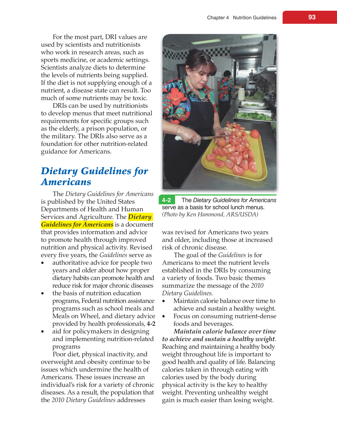 Nutrition &amp; Wellness for Life, 4th Edition page 93