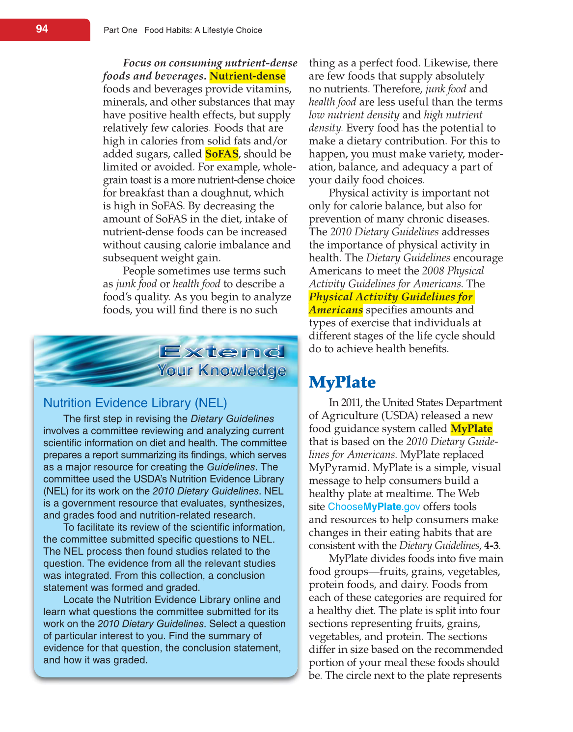 Nutrition &amp; Wellness for Life, 4th Edition page 94