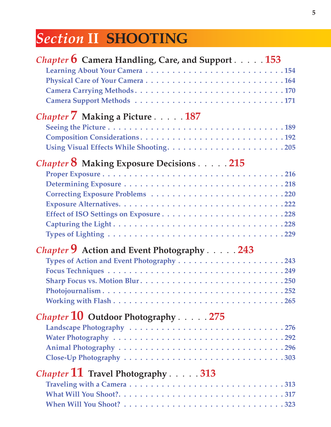 Photography: Capture to Presentation, 2nd Edition page 5