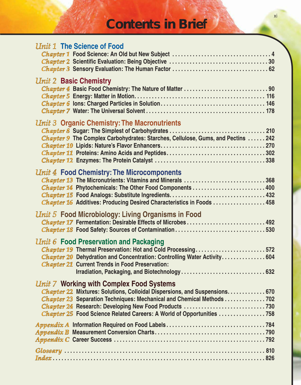 Principles of Food Science, 3rd Edition page xi
