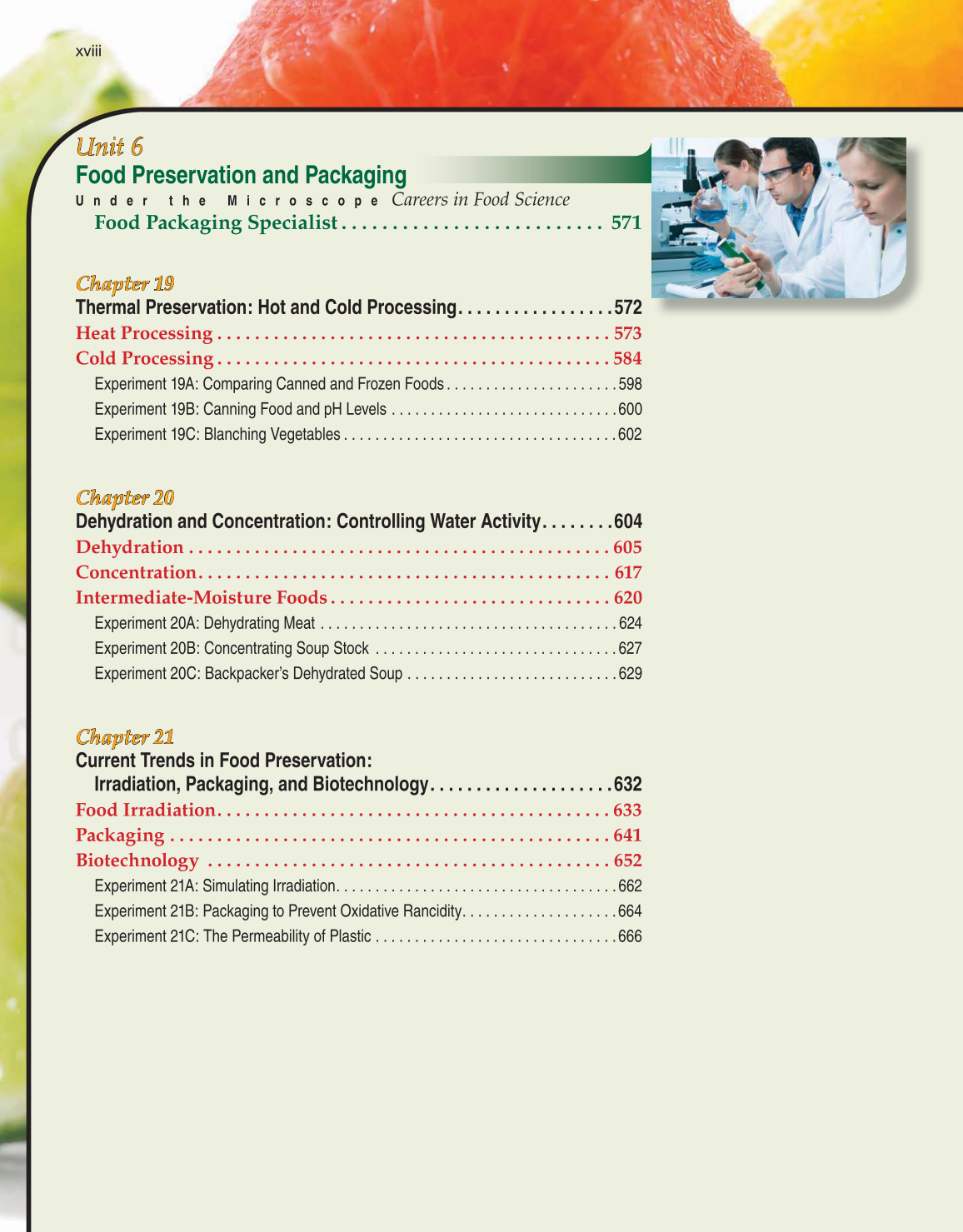 Principles of Food Science, 3rd Edition page xviii