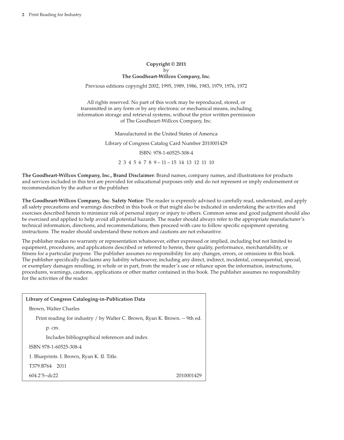 Print Reading for Industry, 9th Edition page 2