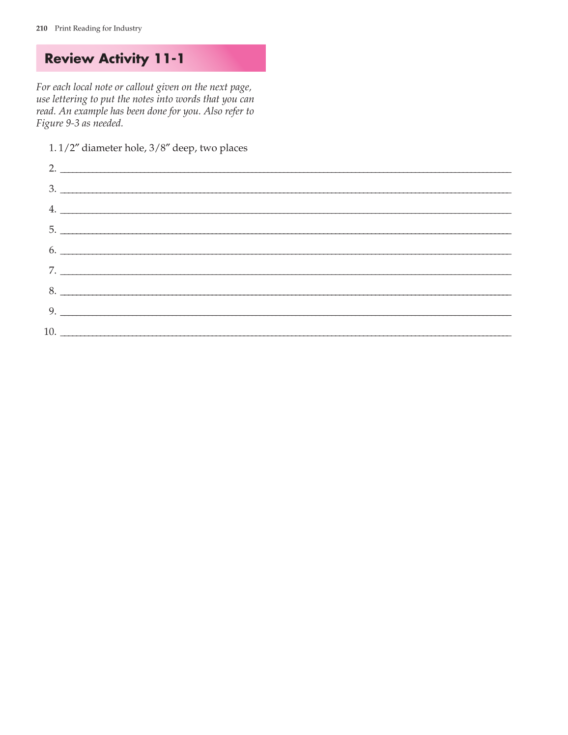 Print Reading for Industry, 9th Edition page 210