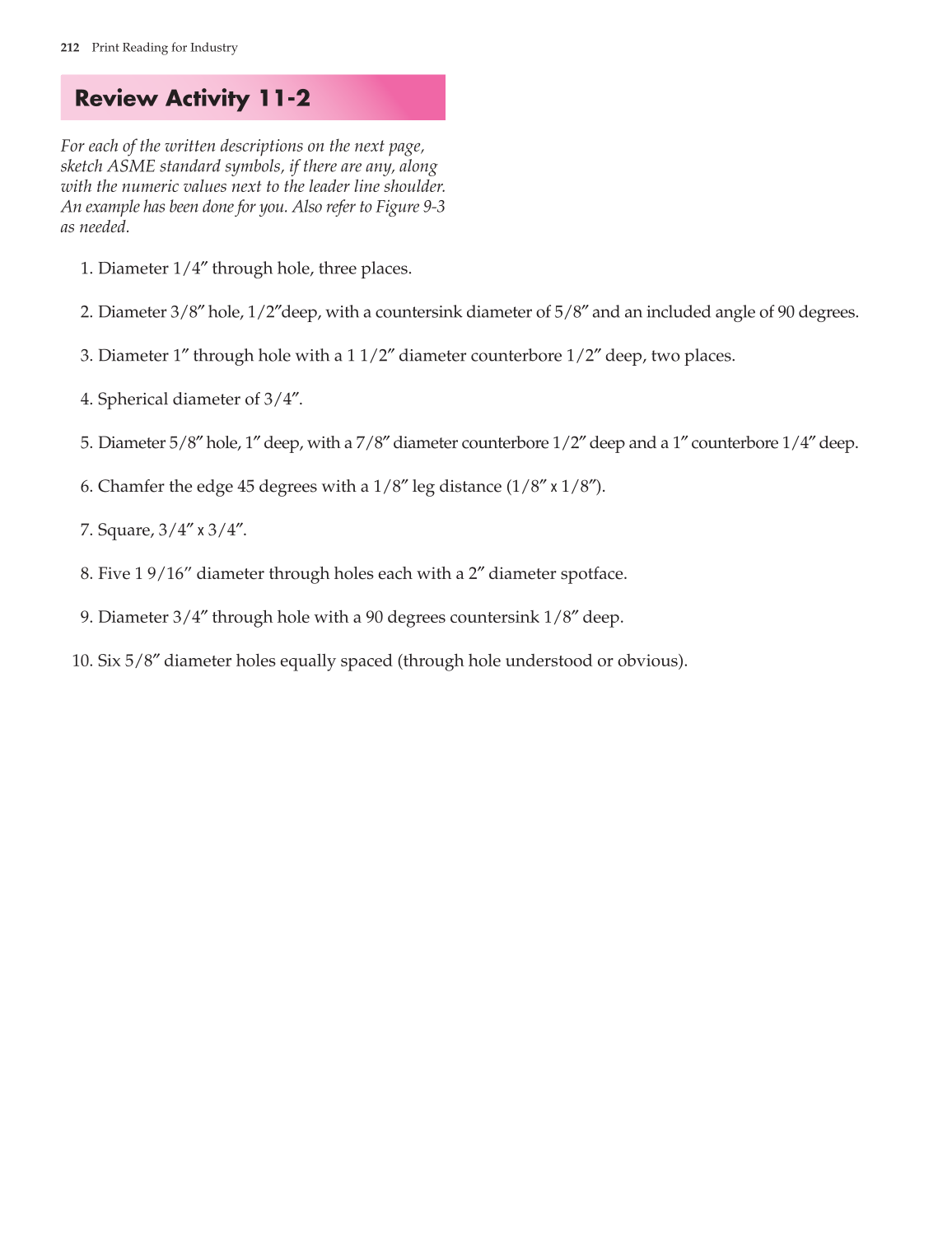 Print Reading for Industry, 9th Edition page 212