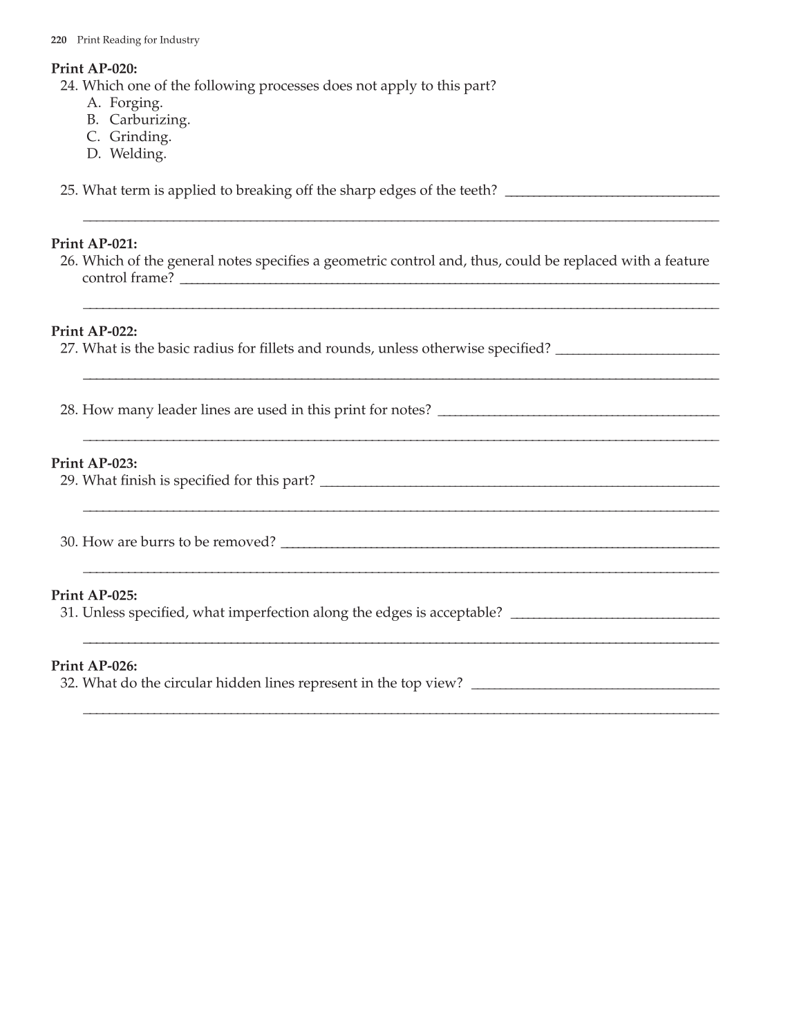 Print Reading for Industry, 9th Edition page 220