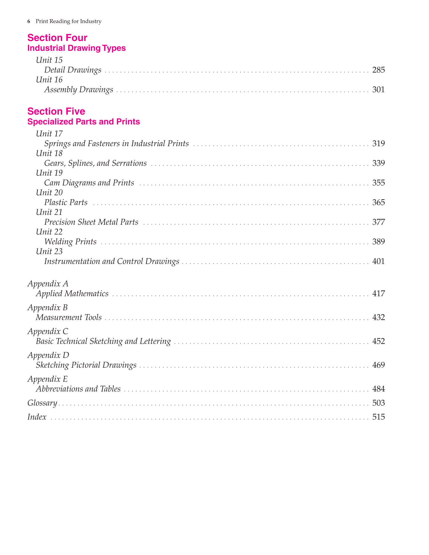 Print Reading for Industry, 9th Edition page 6