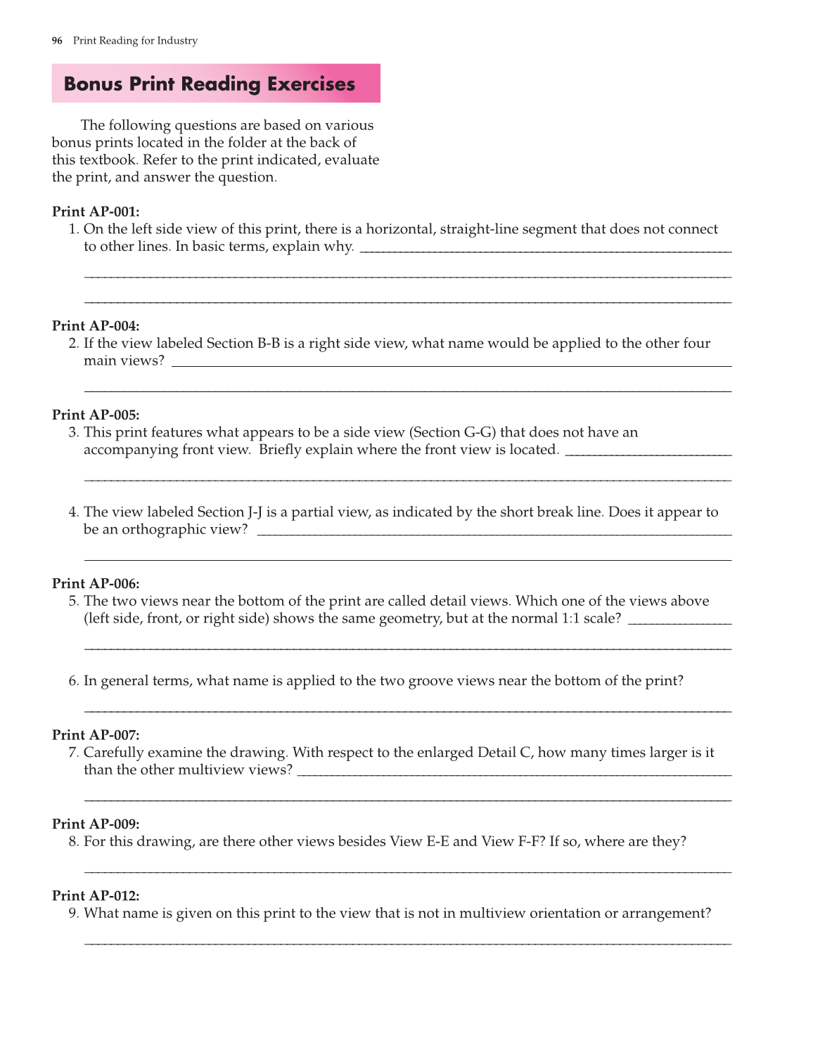 Print Reading for Industry, 9th Edition page 96